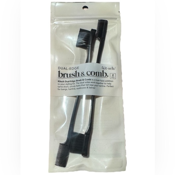 Kitsch Double Sided Edge Control Brushes Soft Nylon Bristles For Bangs, Hairline - Picture 1 of 11